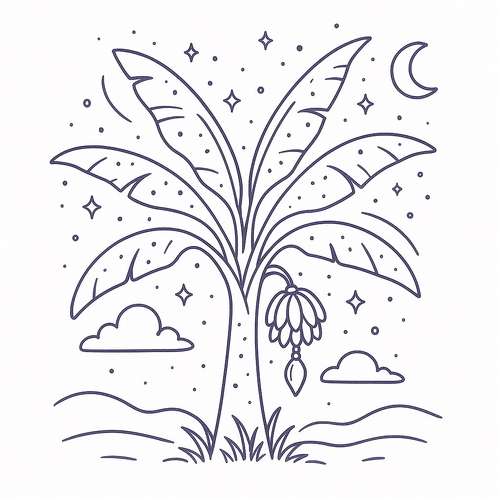 Tranh tô màu cây chuối cho bé đẹp nhất 2025