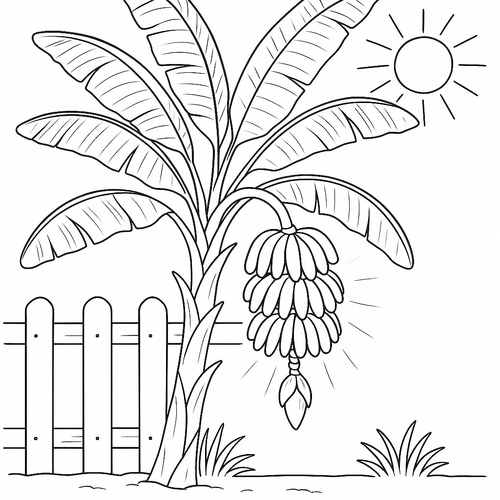 Tranh tô màu cây chuối cho bé đẹp nhất 2025