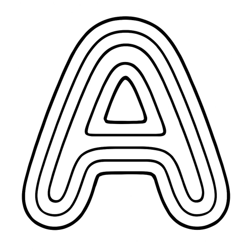 Chữ cái rỗng tô màu cho bé học vui sáng tạo 2025