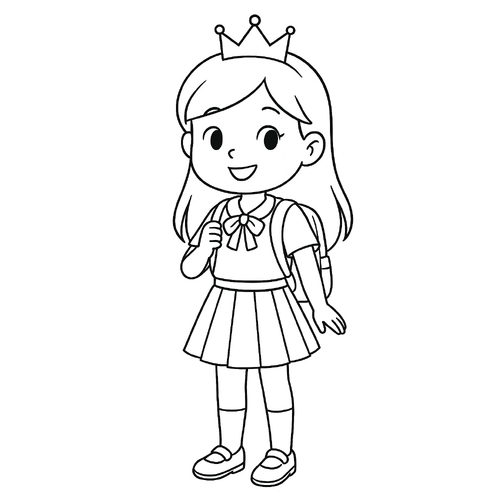 Tô màu công chúa cute cho bé sáng tạo dễ thương 2025
