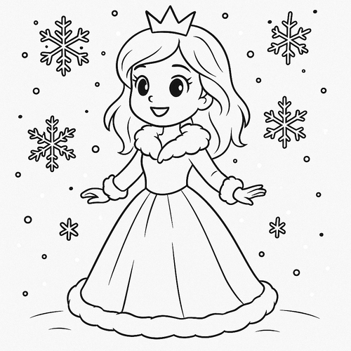 Tô màu công chúa cute cho bé sáng tạo dễ thương 2025