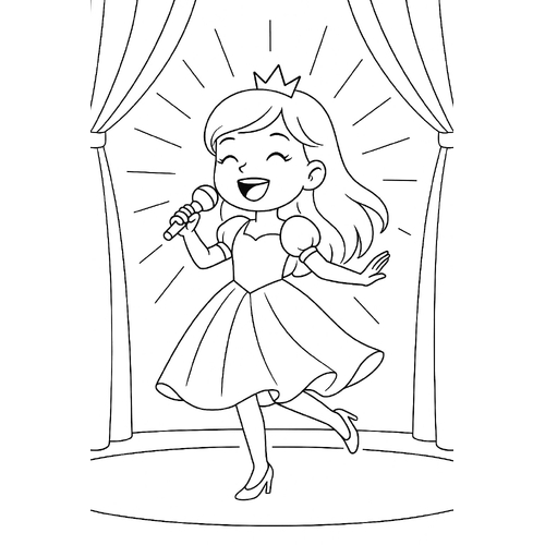 Tô màu công chúa cute cho bé sáng tạo dễ thương 2025