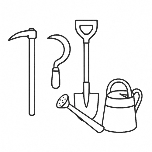 Tranh tô màu dụng cụ các nghề cho bé sáng tạo đẹp nhất 2025