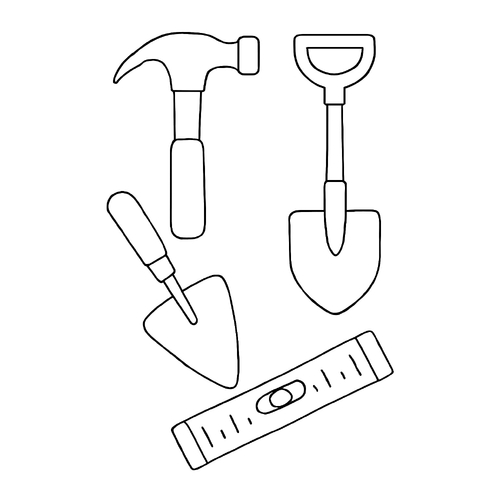 Tranh tô màu dụng cụ các nghề cho bé sáng tạo đẹp nhất 2025