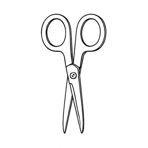 Tô màu cái kéo 2025 – Tranh tô màu dụng cụ học tập cho bé