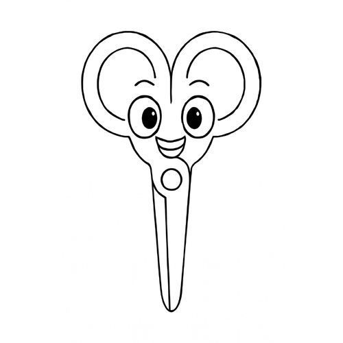 Tô màu cái kéo 2025 – Tranh tô màu dụng cụ học tập cho bé