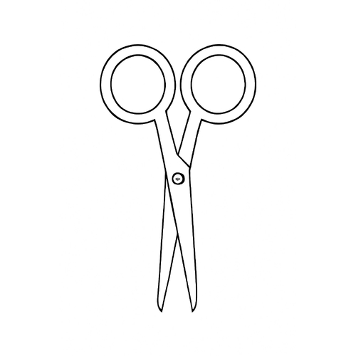 Tô màu cái kéo 2025 – Tranh tô màu dụng cụ học tập cho bé