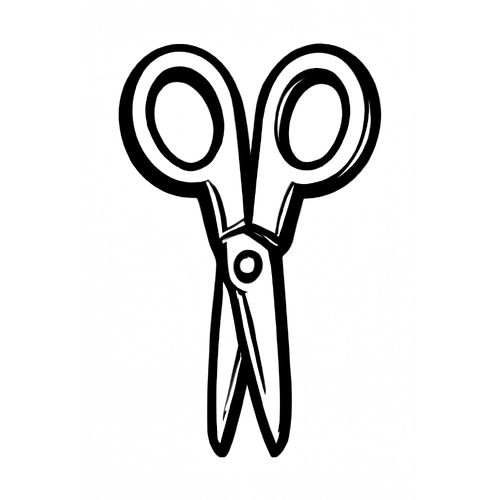 Tô màu cái kéo 2025 – Tranh tô màu dụng cụ học tập cho bé