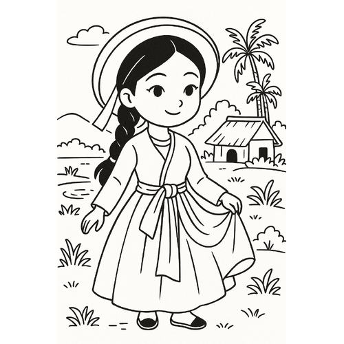 Tô màu cô bé Lọ Lem cho bé sáng tạo 2025