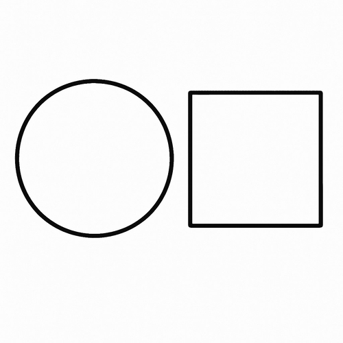 Tô màu hình tròn hình vuông cho bé sáng tạo 2025