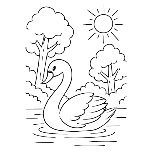 Tranh tô màu thiên nga cho bé đẹp nhất 2025