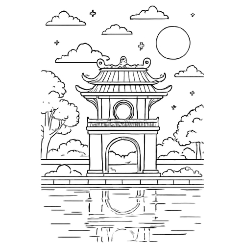 Tô màu Văn Miếu cho bé 2025 – Học lịch sử qua màu sắc