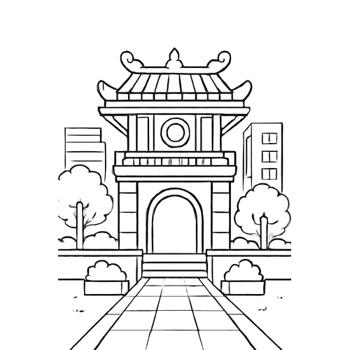 Tô màu Văn Miếu cho bé 2025 – Học lịch sử qua màu sắc