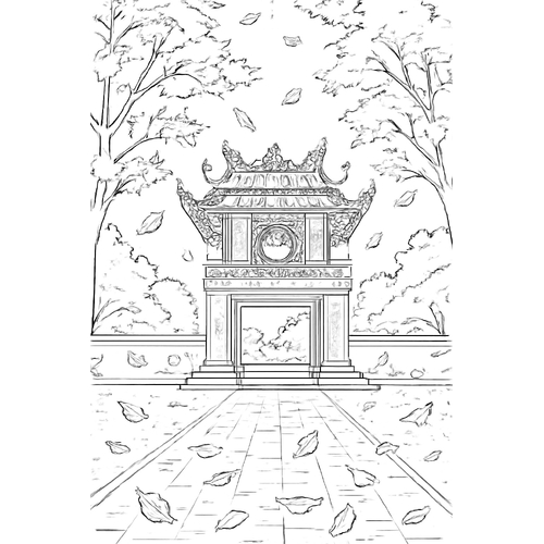 Tô màu Văn Miếu cho bé 2025 – Học lịch sử qua màu sắc