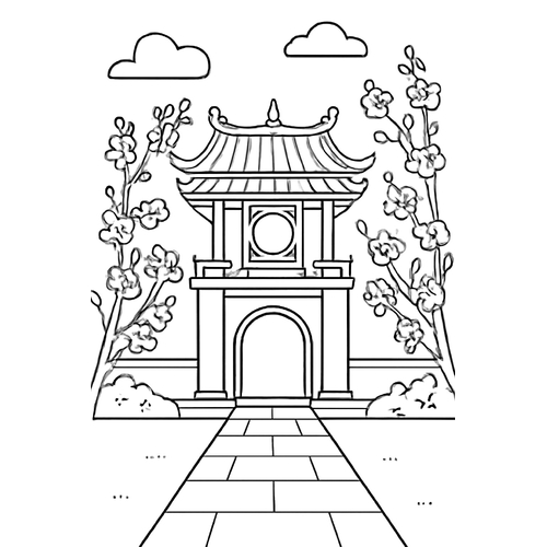 Tô màu Văn Miếu cho bé 2025 – Học lịch sử qua màu sắc