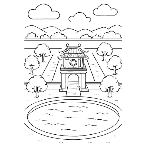 Tô màu Văn Miếu cho bé 2025 – Học lịch sử qua màu sắc