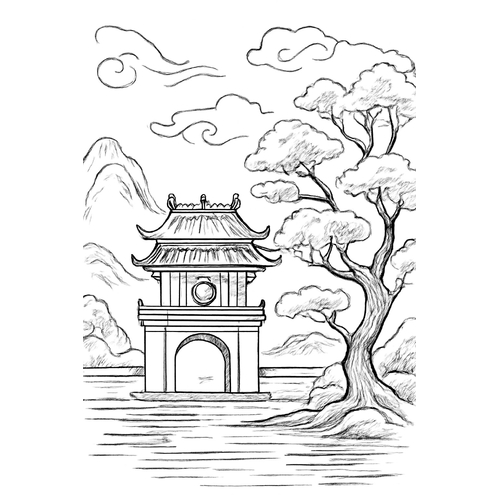 Tô màu Văn Miếu cho bé 2025 – Học lịch sử qua màu sắc