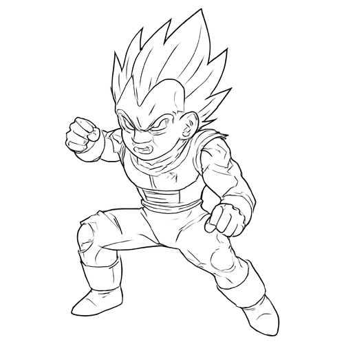 Tranh tô màu Vegeta cho bé cực ngầu đẹp nhất 2025