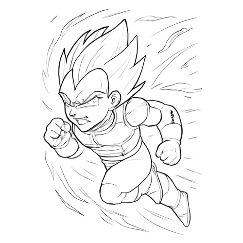 Tranh tô màu Vegeta cho bé cực ngầu đẹp nhất 2025