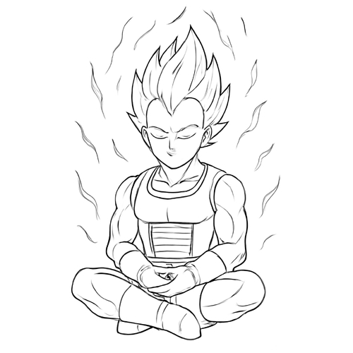 Tranh tô màu Vegeta cho bé cực ngầu đẹp nhất 2025