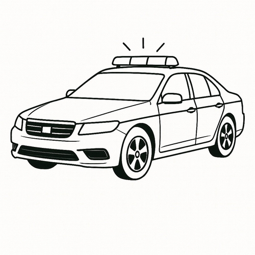 Xe ô tô 4 chỗ màu trắng cho bé tập tô sáng tạo 2025