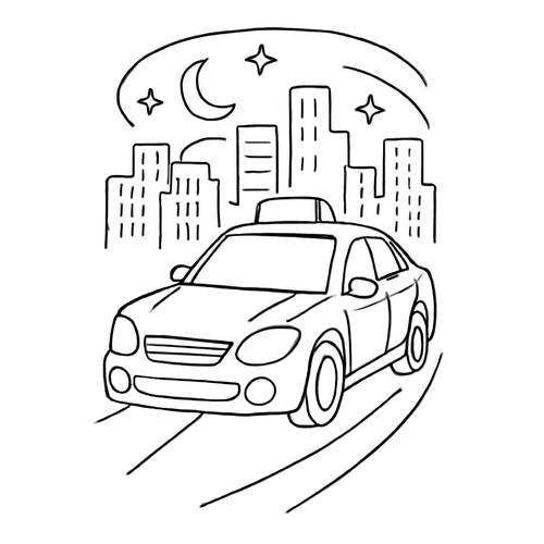 Tô màu xe taxi cho bé sáng tạo và học về giao thông 2025