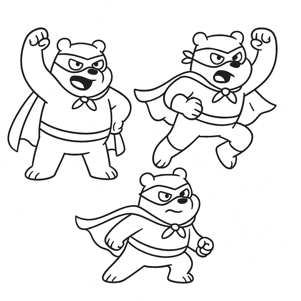 Tranh tô màu ba chú gấu cho bé dễ thương nhất 2025