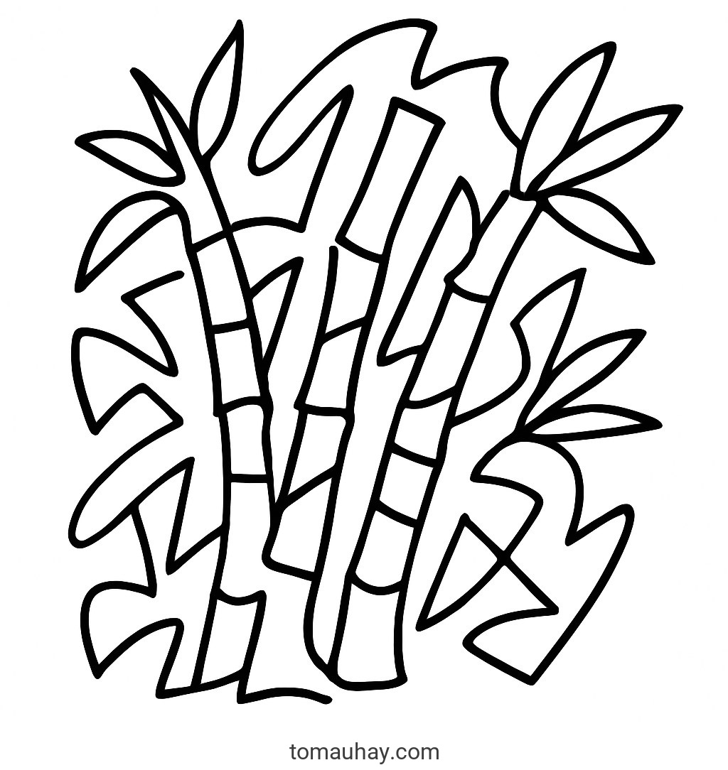 Tranh tô màu cây tre cho bé đẹp nhất 2026 dễ tải - Tranh tô màu nghệ thuật trừu tượng