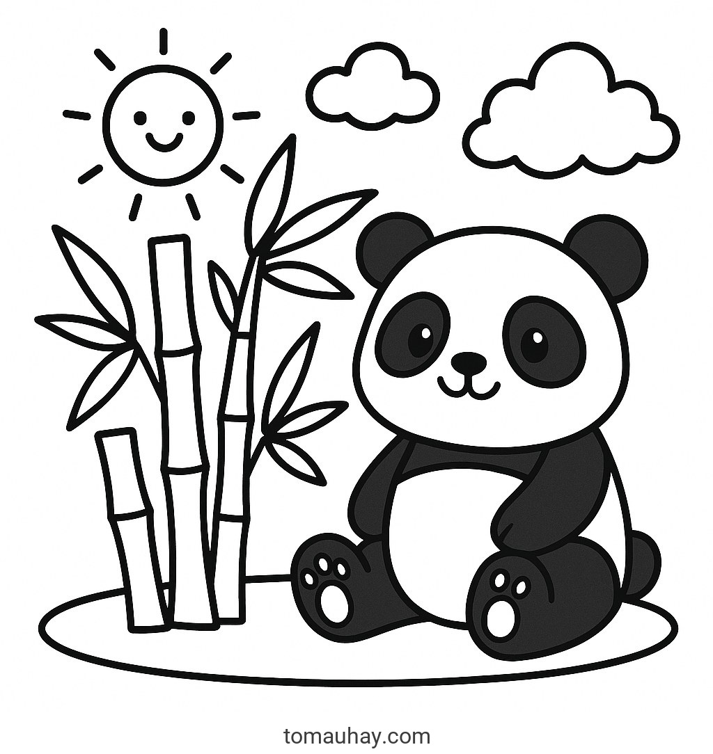Tranh tô màu cây tre cho bé đẹp nhất 2026 dễ tải - Tranh tô màu phong cách thiếu nhi