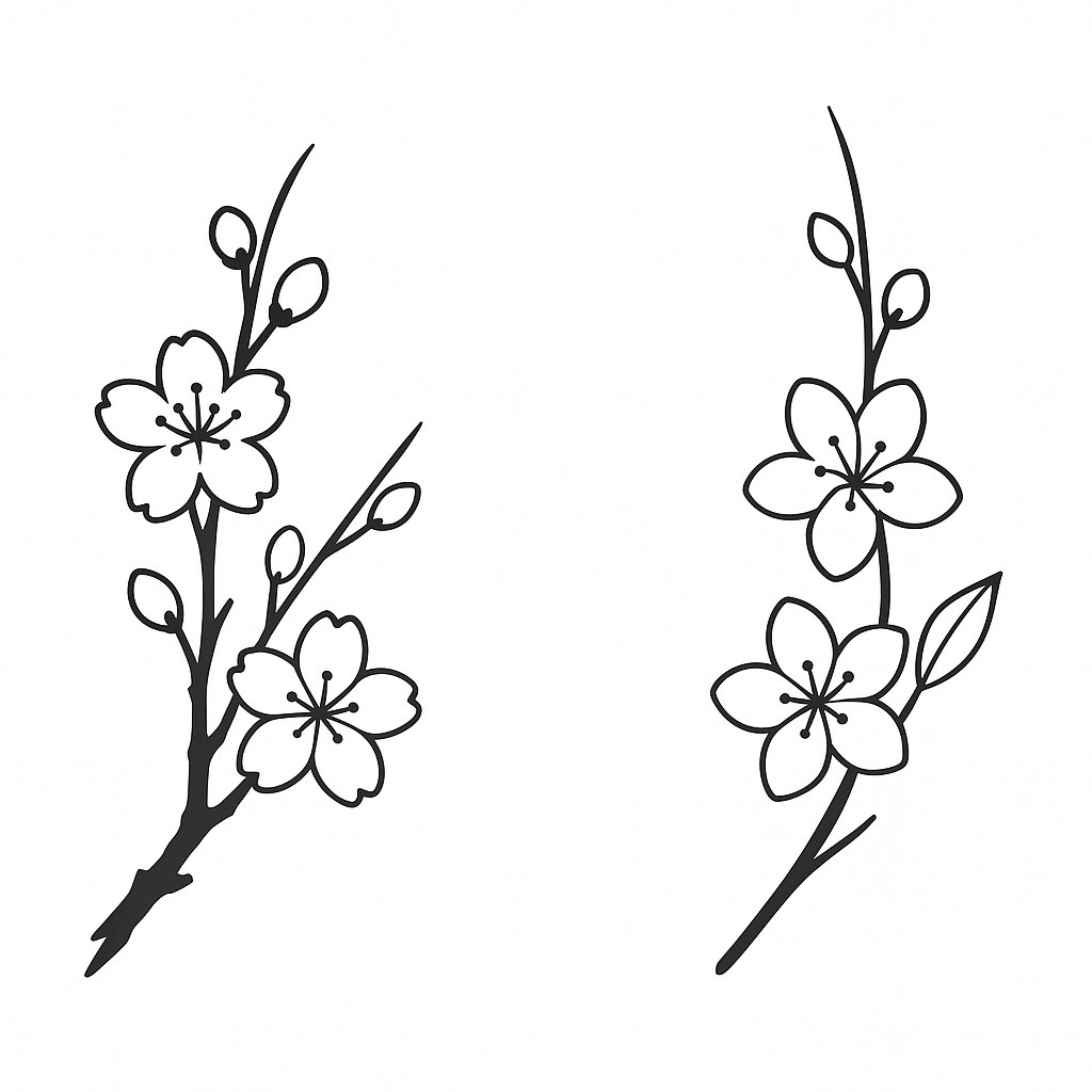 Tranh tô màu hoa mai hoa đào cho bé đẹp nhất 2025