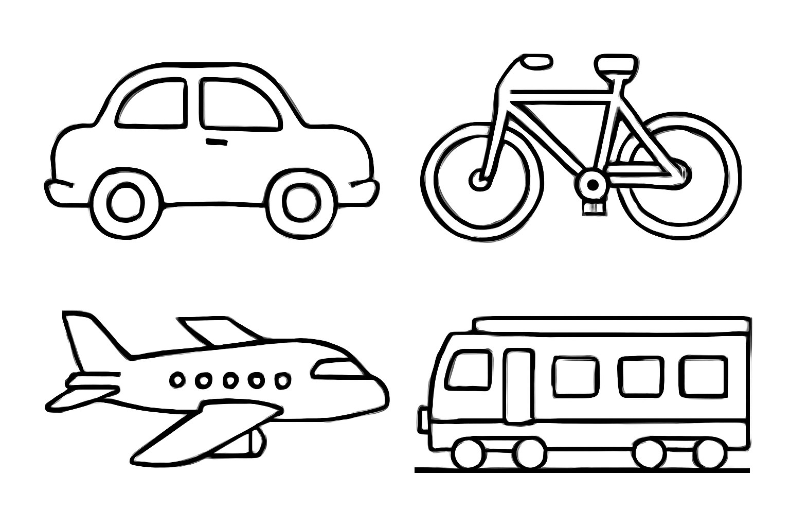 Tranh vẽ sẵn phương tiện giao thông