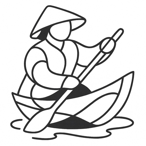 Tranh tô màu người lái đò cho bé đẹp nhất 2025