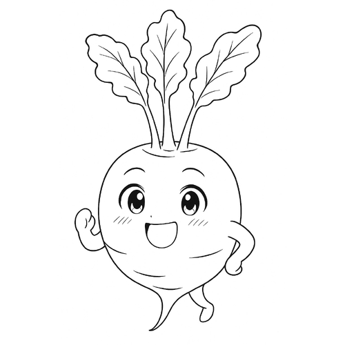 Tranh tô màu củ su hào cho bé dễ thương 2025