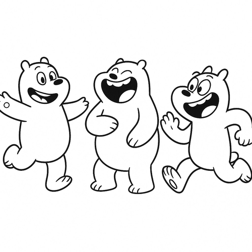 Tranh tô màu ba chú gấu cho bé dễ thương nhất 2025