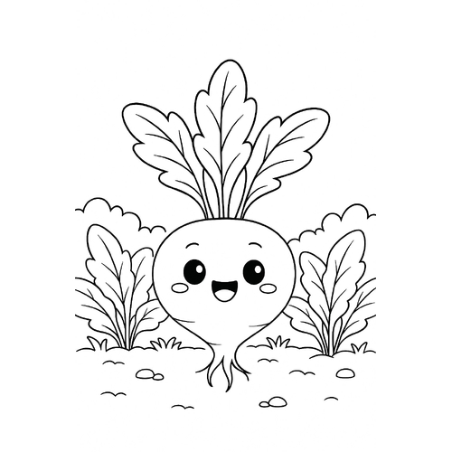 Tranh tô màu củ cải trắng cho bé đẹp nhất 2025