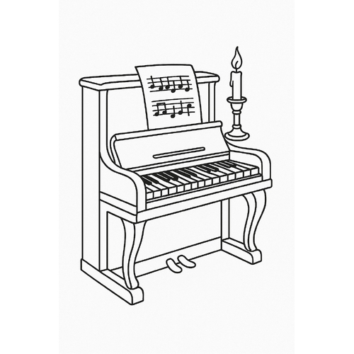 Tranh tô màu góc âm nhạc cho bé sáng tạo 2025