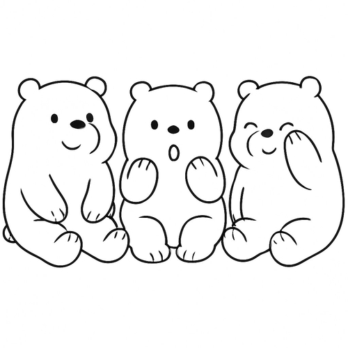 Tranh tô màu ba chú gấu cho bé dễ thương nhất 2025