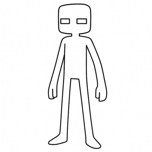 Tranh tô màu Minecraft Enderman cho bé sáng tạo 2025