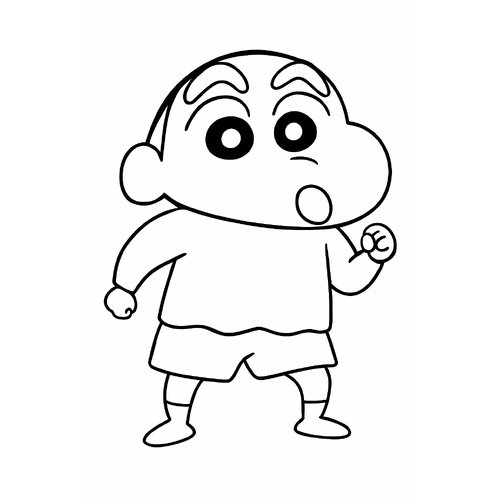 Ngộ nghĩnh tranh tô màu Shin cậu bé bút chì cho bé 2025