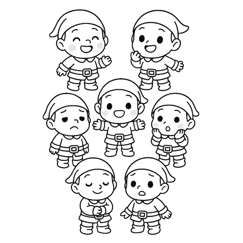 Tranh tô màu bảy chú lùn cho bé đẹp nhất 2025