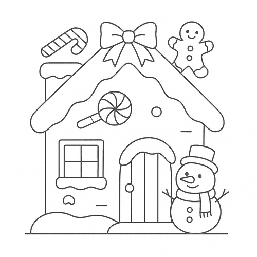 Tranh tô màu ngôi nhà Noel cho bé đẹp nhất 2025