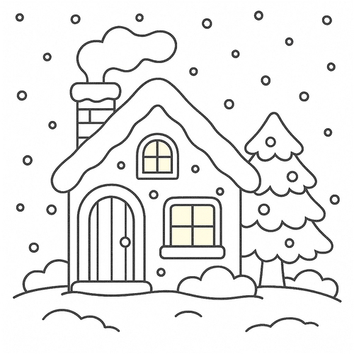 Tranh tô màu ngôi nhà Noel cho bé đẹp nhất 2025