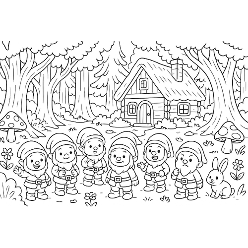 Tranh tô màu bảy chú lùn cho bé đẹp nhất 2025