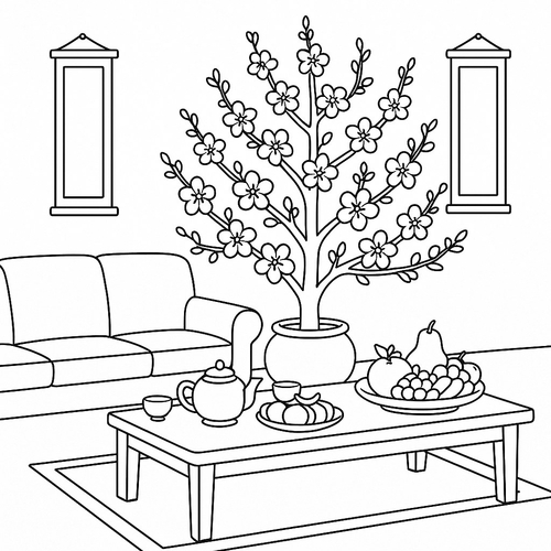 Tranh tô màu phòng khách cho bé đẹp sáng tạo 2025