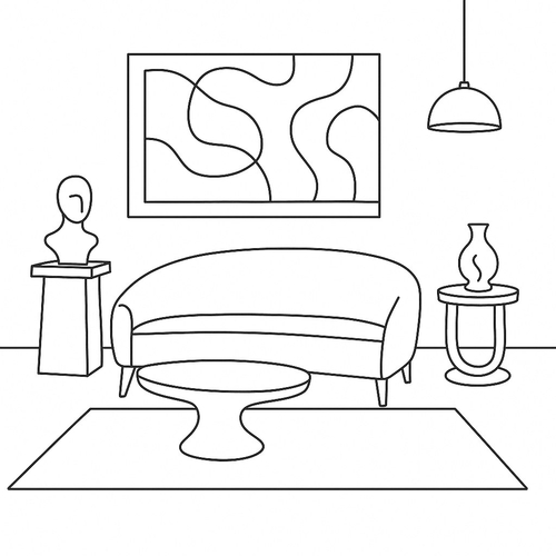 Tranh tô màu phòng khách cho bé đẹp sáng tạo 2025