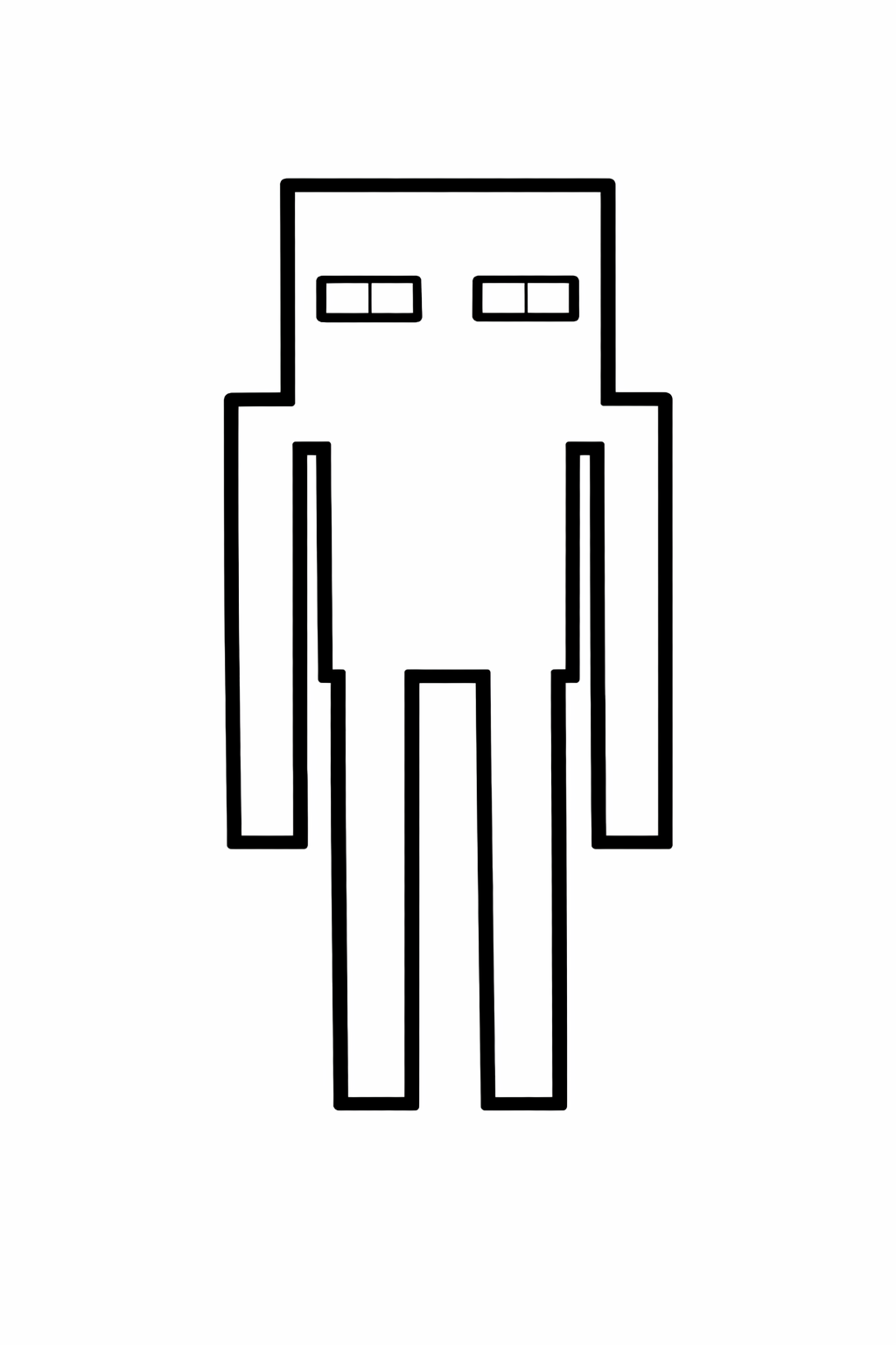 Tranh tô màu Minecraft Enderman cho bé sáng tạo 2026 - Phong cách pixel