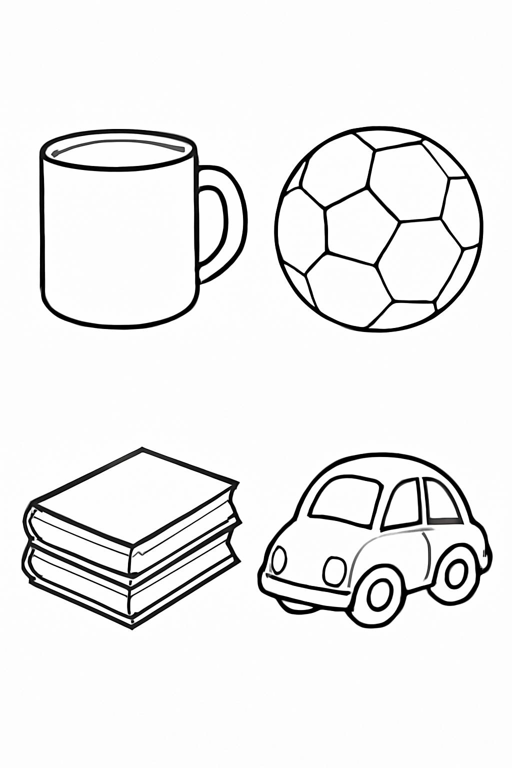 Bé tập tô màu đồ vật