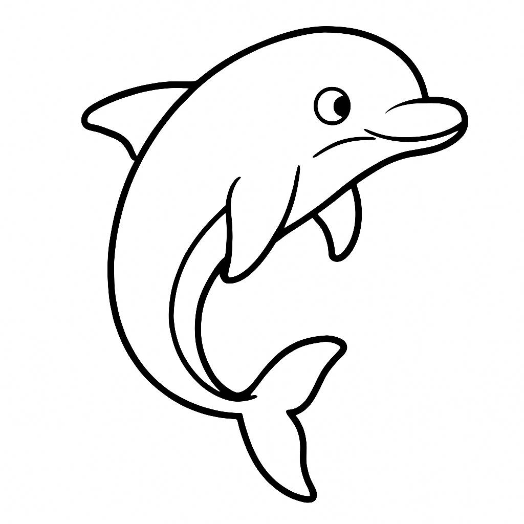 Tô màu cá heo cho bé - Tải PDF miễn phí