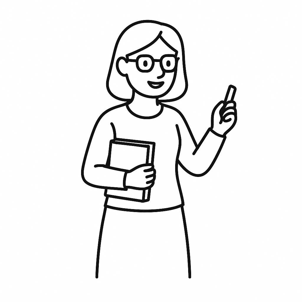 Cô giáo cầm phấn