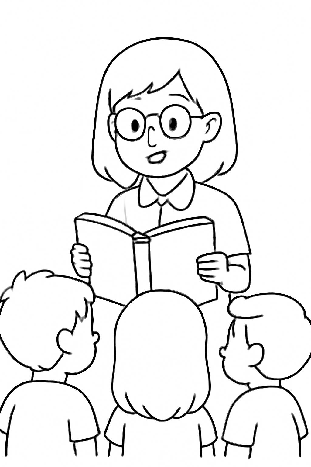 Cô giáo đọc sách